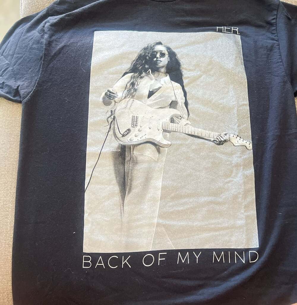 H.E.R. Back Of My Mind Concert T-Shirt Size L Black Graphic Tee